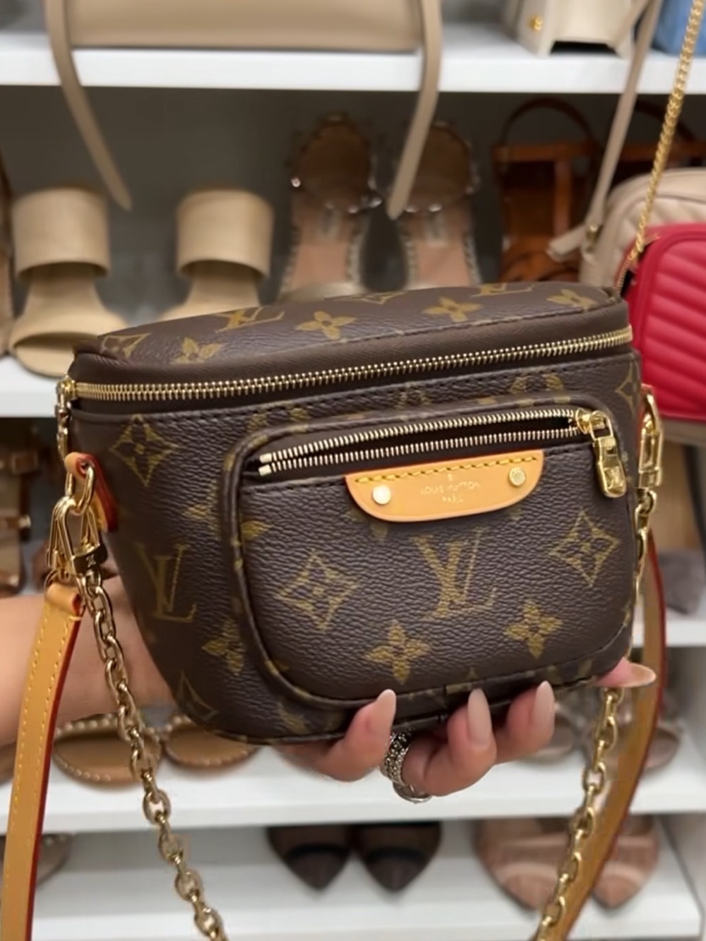 Louis Vuitton Monogram Mini Crossbody in Brown with Gold Hardware